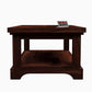 Modern Handcrafted Solid Wood Coffee Table with Open Storage Shelf