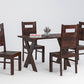 Solid Wood 4 Seater Dining Table Set with Modern Chairs