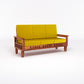 Premium Solid Wood 6 Seater Sofa Set (3+2+1) with Cushioned Seating | Natural & Walnut Finish