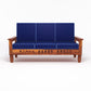 Solid Wood 5 Seater Sofa Set (3 Seater + 2 Single Seaters) | Natural & Walnut Finish with Cushioned Comfort