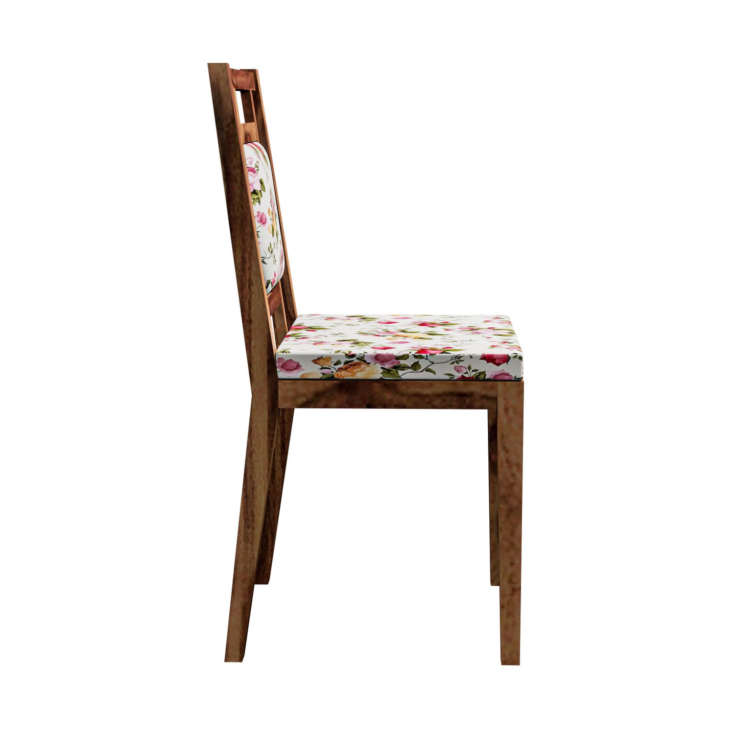 Solid Wood 4 Seater Dining Table Set with 4 Cushioned Chairs