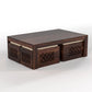 Solid Wood Coffee Table with 4 Stools