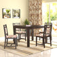 Solid Wood 4 Seater Dining Table Set with 4 Cushioned Chairs