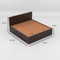 Solid Wood Storage Bed with Designer Panel Headboard – King Size Wooden Bed