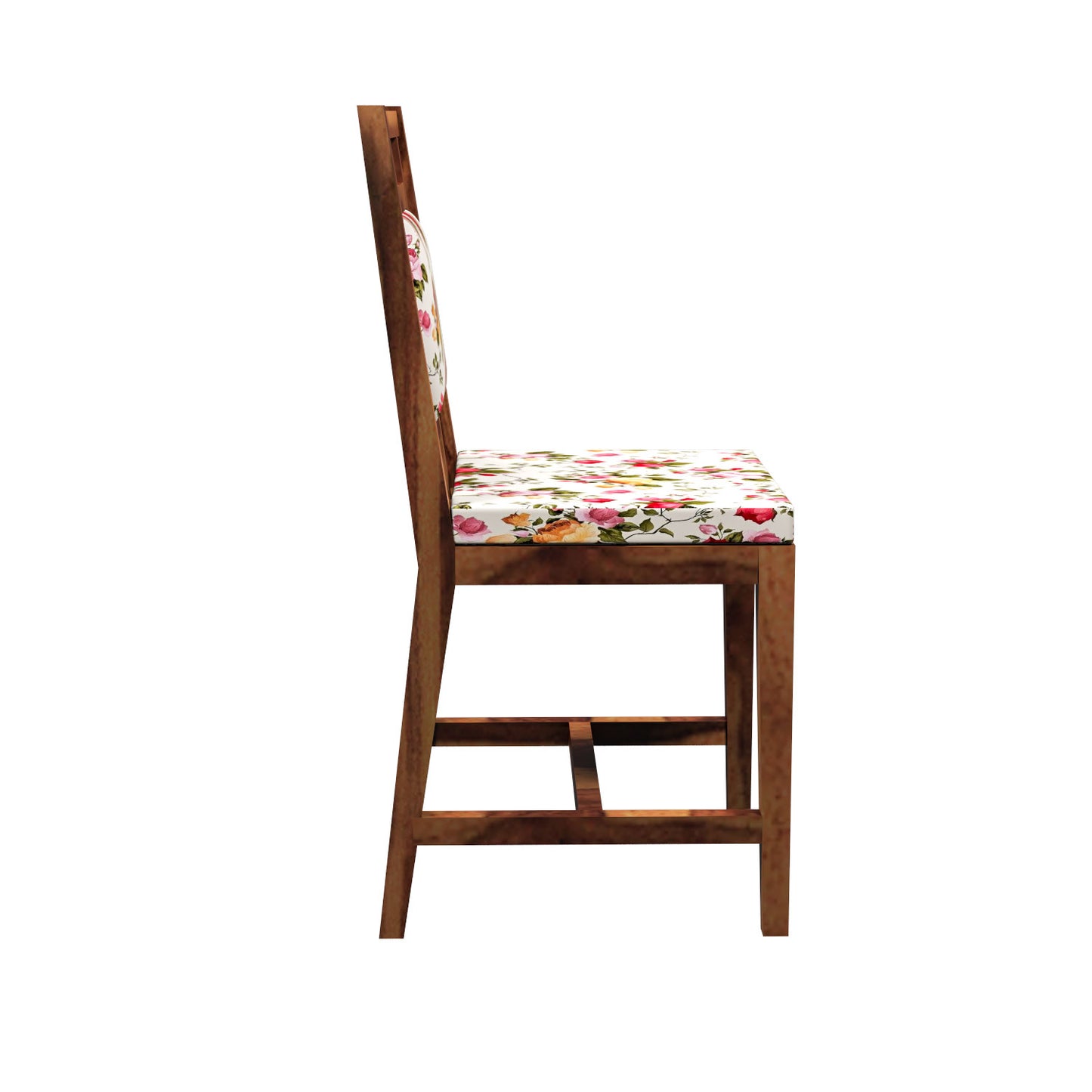 Solid Wood 4 Seater Dining Table Set with 4 Cushioned Chairs
