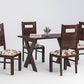 Solid Wood Upholstered Dining Chair with Floral Cushion