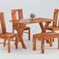 Modern Solid Wood 4 Seater Dining Set with Chairs & Bench