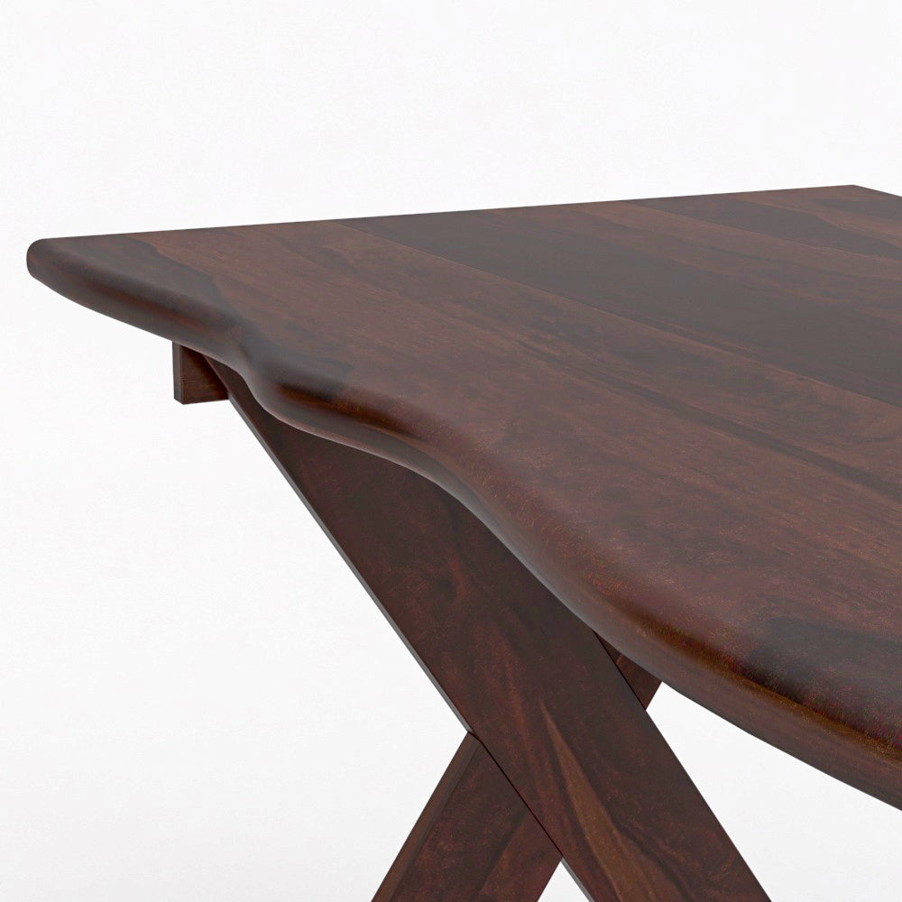 Solid Wood 4 Seater Dining Table Set with Cushioned Chairs