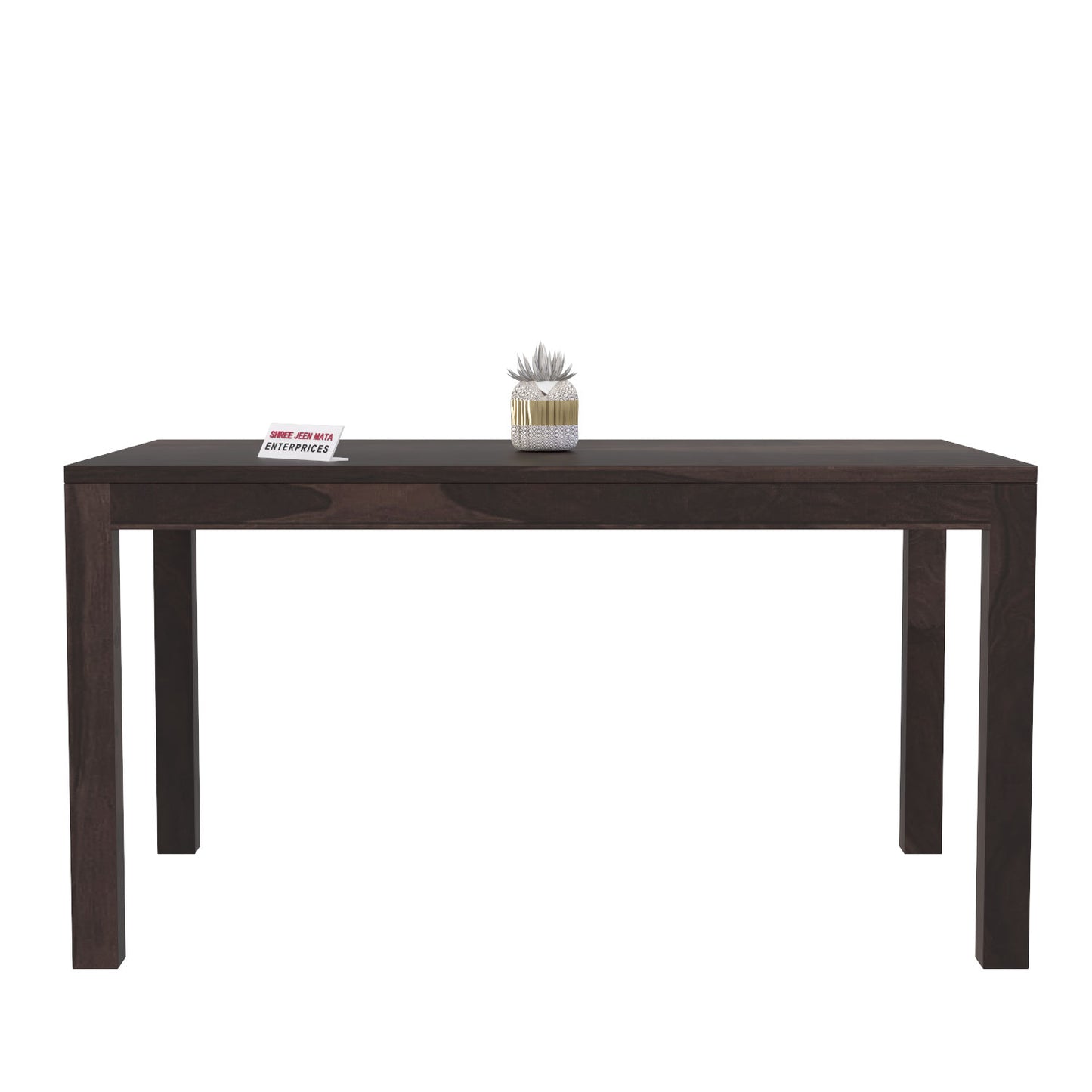 Solid Wood 4 Seater Dining Table Set with 4 Cushioned Chairs