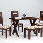 Solid Wood 4 Seater Dining Table Set with 3 Chairs & 1 Upholstered Bench