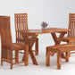 Solid Wood 4 Seater Dining Table Set with 3 Chairs & 1 Bench