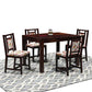 Solid Wood 4 Seater Dining Table Set with 4 Cushioned Chairs