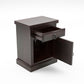 Solid Sheesham Wood Bedside Table with Drawer & Storage Cabinet