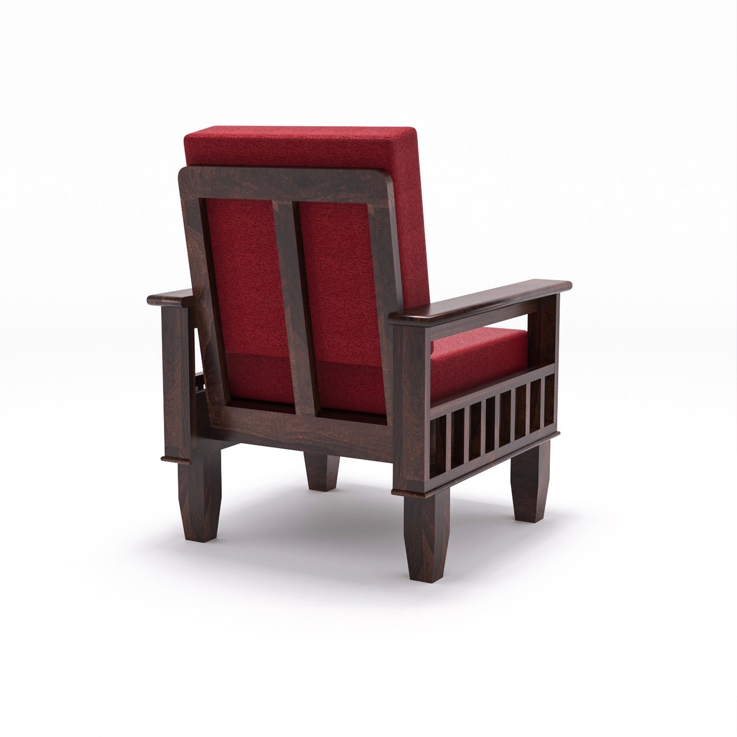 Premium Solid Wood 6 Seater Sofa Set (3+2+1) with Cushioned Seating | Natural & Walnut Finish