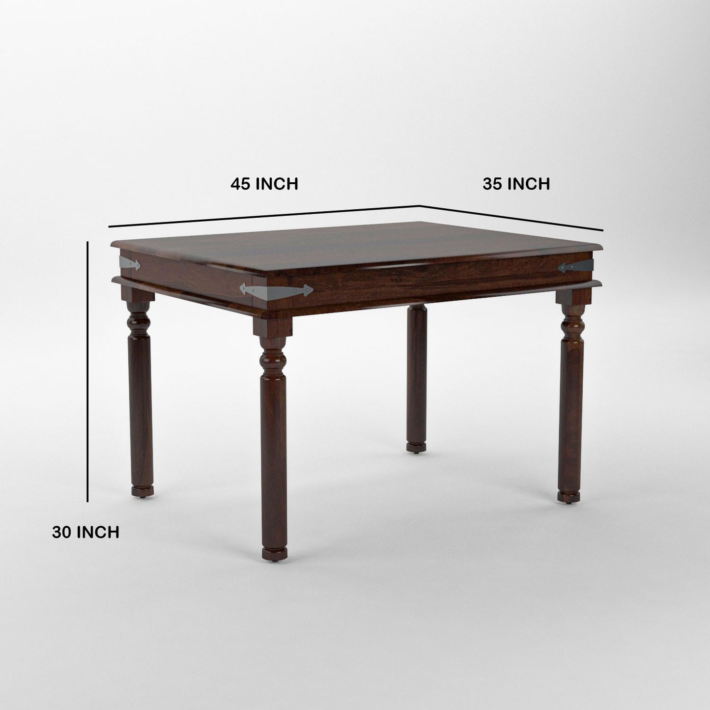 Solid Wood 4 Seater Dining Table Set with 3 Chairs & 1 Bench