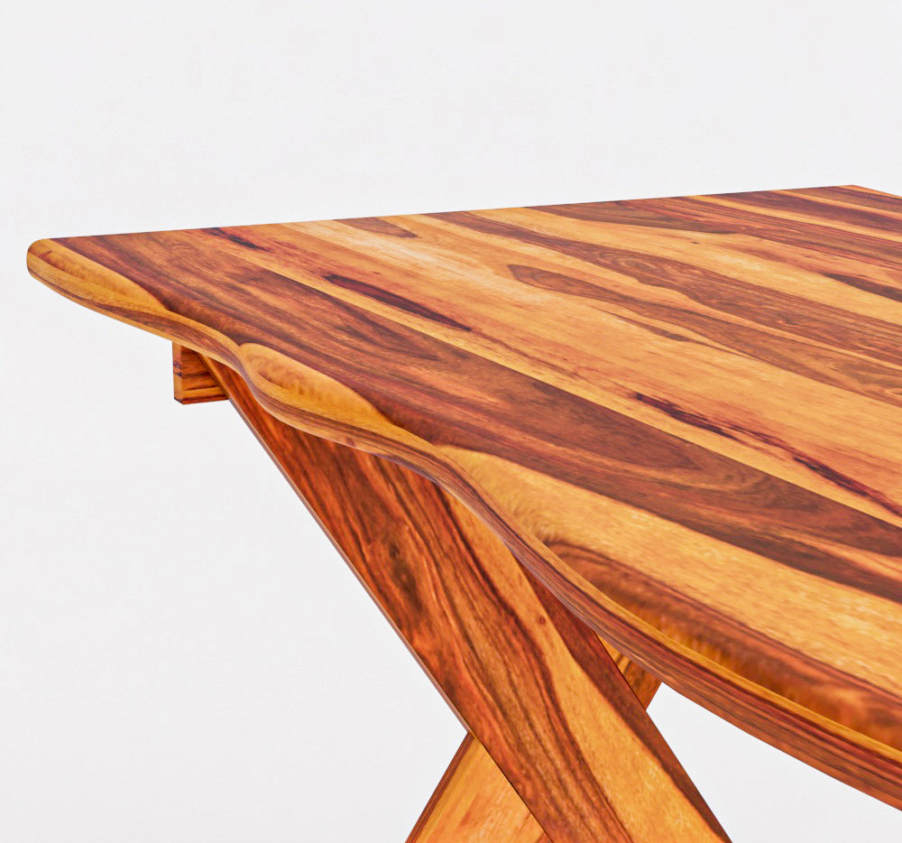 Solid Wood 4 Seater Dining Table Set with Wooden Chairs