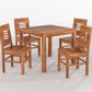 Solid Wood 4 Seater Dining Table Set with 4 Wooden Chairs