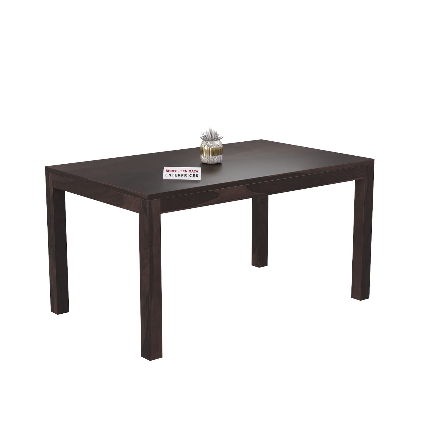 Solid Wood 4 Seater Dining Table Set with 4 Cushioned Chairs