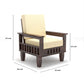 Premium Solid Wood 6 Seater Sofa Set (3+2+1) with Cushioned Seating | Natural & Walnut Finish