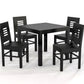 Solid Wood 4 Seater Dining Table Set with 4 Wooden Chairs