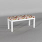 Handcrafted Solid Wood 6 Seater Dining Table Set in White Finish