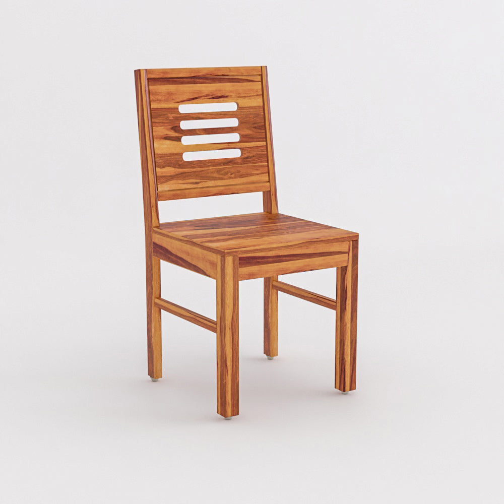 Solid Wood 4 Seater Dining Table Set with Cushioned Chairs