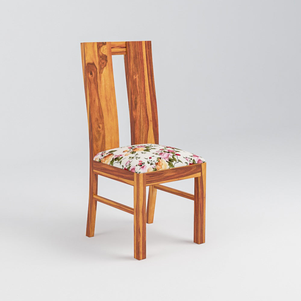 Solid Wood 4 Seater Dining Table Set | 4 Cushioned Chairs