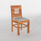 Solid Wood 6 Seater Dining Table Set with Cushioned Chairs
