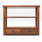 Solid Teak Wood Open Bookshelf with Storage Drawers – 2-Shelf Display & Storage Unit