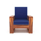 Solid Wood 5 Seater Sofa Set (3+1+1) | Natural & Walnut Finish Wooden Sofa with Cushions