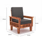 Solid Wood 5 Seater Sofa Set (3 Seater + 2 Single Seaters) | Natural & Walnut Finish with Cushioned Comfort