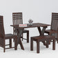 Solid Wood 4 Seater Dining Table Set with 3 Chairs & 1 Bench