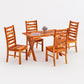 Solid Wood 4 Seater Dining Table Set with Wooden Chairs