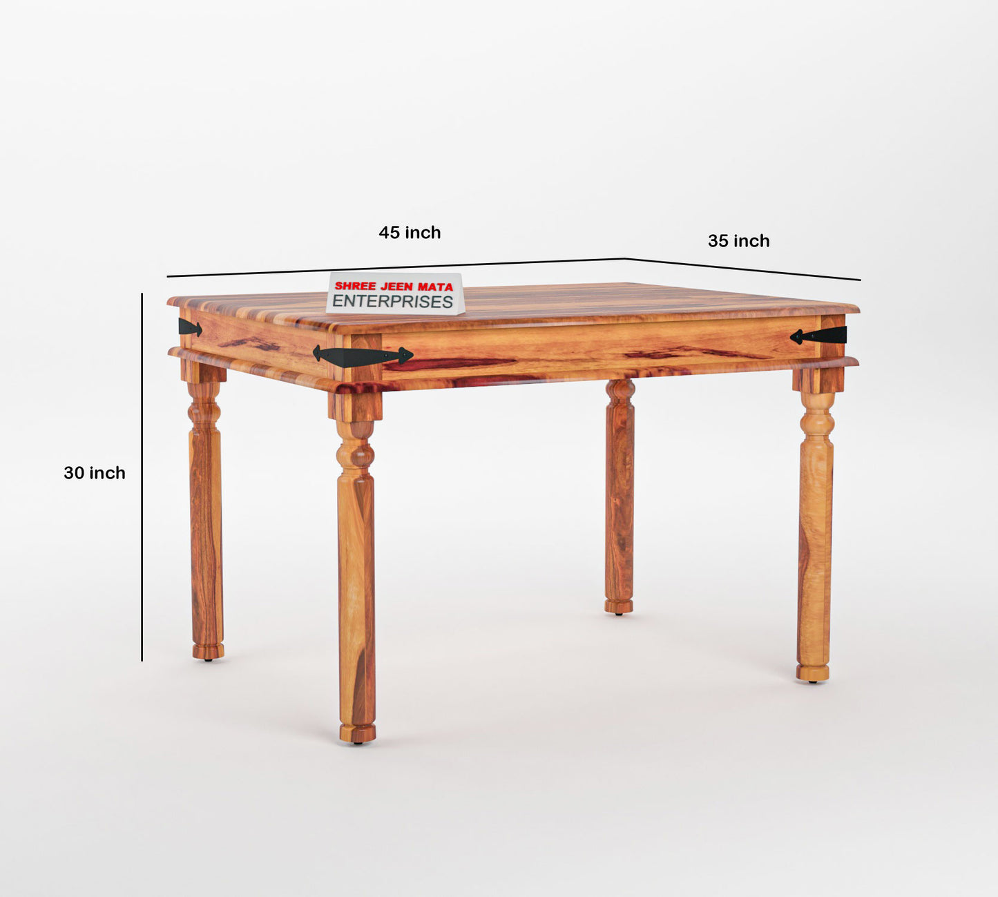 Solid Wood 4 Seater Dining Table Set with 3 Chairs & 1 Bench