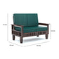 Solid Wood 7 Seater Sofa Set (3+2+2) with Cushioned Seating | Natural & Walnut Finish Wooden Sofa