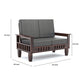Solid Wood 7 Seater Sofa Set (3+2+2) with Cushioned Seating | Natural & Walnut Finish Wooden Sofa