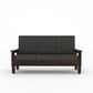 Solid Wood 5 Seater Sofa Set (3 Seater + 2 Single Seaters) | Natural & Walnut Finish with Cushioned Comfort