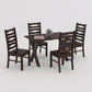 Solid Wood 4 Seater Dining Table Set with Wooden Chairs