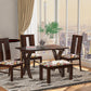 Solid Wood 4 Seater Dining Table Set | 3 Cushioned Chairs & 1 Bench