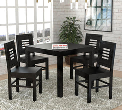 Solid Wood 4 Seater Dining Table Set with 4 Wooden Chairs