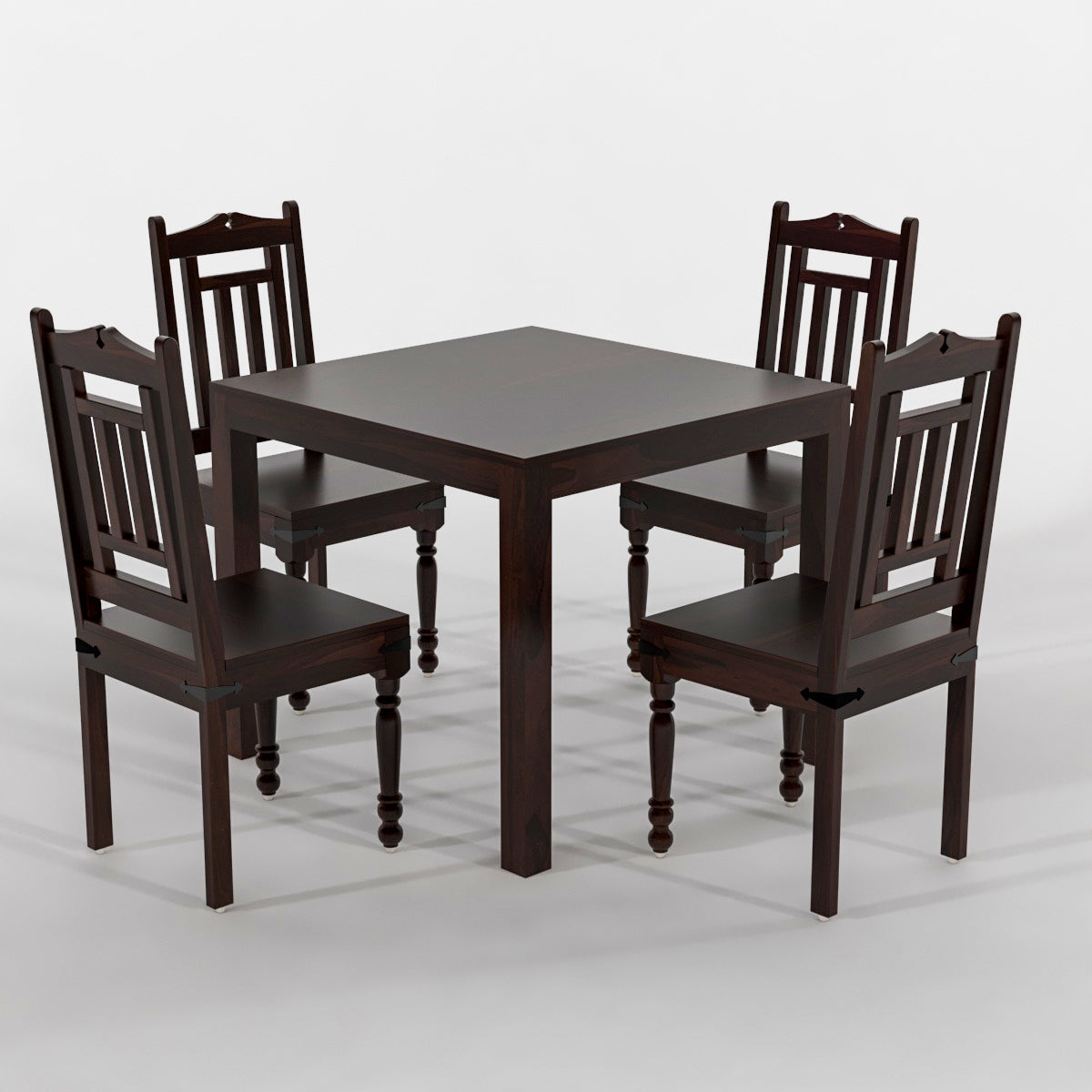 Solid Wood 4 Seater Dining Table Set with Chairs