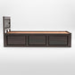 Solid Wood Single Bed with Box Storage & Geometric Panel Design
