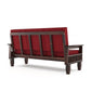 Solid Wood Three Seater Sofa with Cushioned Seating | Natural & Walnut Finish Wooden Sofa