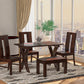 Modern Solid Wood 4 Seater Dining Set with Chairs & Bench