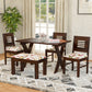 Solid Wood 4 Seater Dining Table Set with Foam Cushioned Chairs & Bench