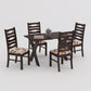 Solid Wood 4 Seater Dining Table Set with Cushioned Chairs