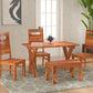 Solid Wood 4 Seater Dining Table Set with 3 Chairs & 1 Bench