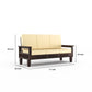 Solid Wood 7 Seater Sofa Set (3+2+2) with Cushioned Seating | Natural & Walnut Finish Wooden Sofa