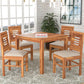 Solid Wood 4 Seater Dining Table Set with Cushioned Chairs