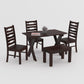 Solid Wood 4 Seater Dining Table Set with 3 Chairs and 1 Bench